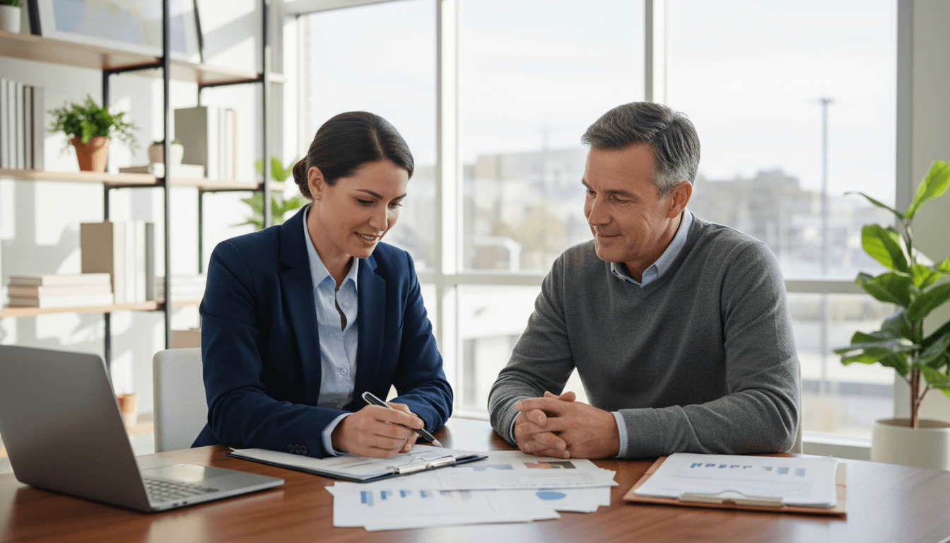 Health insurance advisor reviewing coverage options with a client
